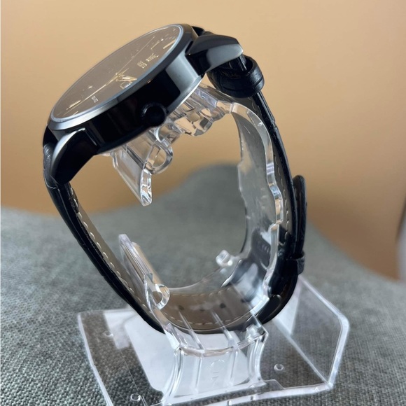 OLEVS Watches for Men Brown Leather Gold Case Analog Quartz Fashion Business - Picture 4 of 6